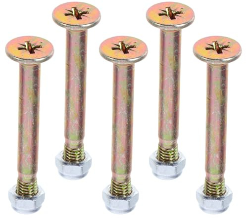 DECOMELODY Lot de 5 Vis en Acier pour Fixation Parasol de Terrasse Support de Mât Robuste Accessoires d'Extérieur Universels pour Tente Jardin et Camping Boulons Stables Anti-Vent