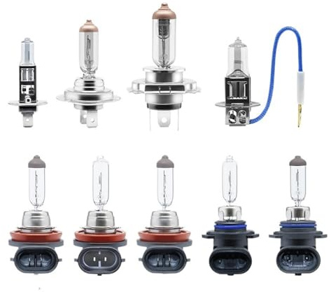 H1 H3 H4 H7 H11 Car Halogen Headlight Bulbs, High/Low Beam Fog Light for Auto Front Lighting(88012V27W)