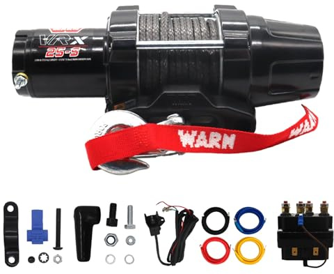 WARN VRX 25-S Powersport Winch – 2,500 lb Pulling Capacity, Synthetic Rope, Sealed Motor, All-Metal Gear Train, Waterproof Design for ATV/UTV Recovery and Trail Riding