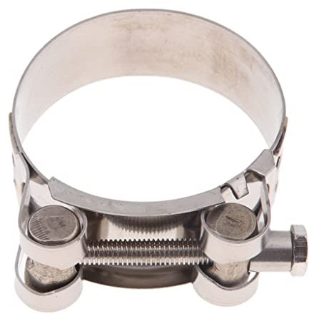 B Blesiya Clip de Abrazadera de Tubo de Escape Acero Inoxidable Reemplazable - Color plata 52-55mm