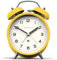 NEWGATE ® Charlie Bell Echo Alarm – Kleiner moderner Nachttischwecker – Schlafzimmerzubehör – Wecker – Schreibtischzubehör – Nachttischuhr – Arabische Ziffern (Gelb)