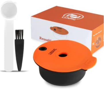 Reusable Coffee Capsules, Compatible with Bosch Tassimo Machines, Refillable Coffee Filters Coffee Pods K-Cups Coffee Accessories Complete Kit (180ml x 1)