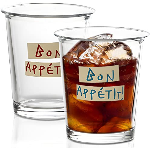 YY Lot de 2 verres à eau vintage 300 ml pour cocktail, whisky, jus