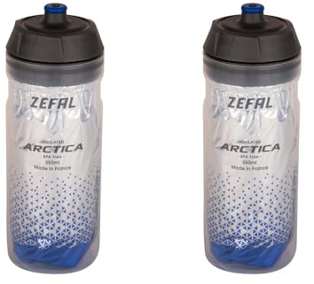 ZEFAL Pack Arctica 55 - Set di due Borracce per Bicicletta - Borraccia Termica Bici - Inodore e Impermeabile - Borracce Ciclismo Senza BPA, 2 x 550ml - Argento/Blu