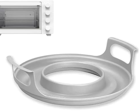 Organizador de microondas con Asas, Plato de microondas y Organizador de derrames, Bandeja de Mango de microondas Resistente al Calor, Bandeja de Transporte para Platos y Cuencos