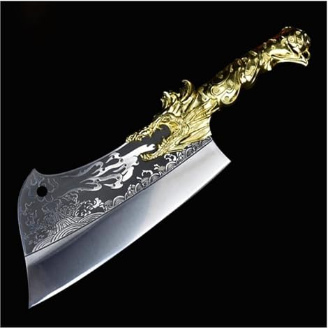 FBITE Cuchillo de cocina forjado hecho a mano, cuchillo caliente, cortador, hacha, carnicero, hermoso cuchillo con patrones