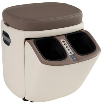 Human Touch Reveal Foot & Calf Massager Ottoman - Heated Air Compression, 3 Auto-Massage Programs & Adjustable Intensity for Stress Relief, Plantar Fasciitis, & Circulation - Includes 1-Year Warranty