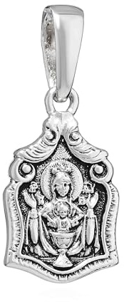 NKlaus Detaljrik ikon kedjehängare filigran 925 silver oförstörbar bägare 16 x 11 mm 15421, Silver