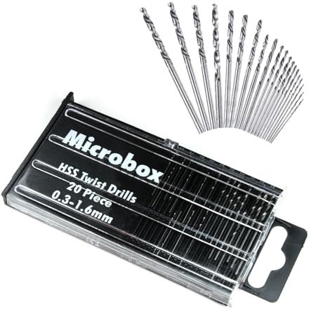 Kasoud Dremel Drill Bits, Hss Drill Bit Set, 0.3-1.6mm Dremel DrillBits, Hss Twist DrillBit, Shank Twist Drill Bits for Plastic Wood Soft Metal (1 pair)