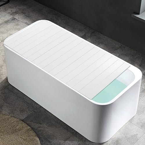 Foldable Bathtub Cover PVC Bathtub Boards, Foldable Dustproof Bathtub Covers, Insulation PVC Bathtubs Foldable Bathtub Board Dustproof Bathtub Tray for Home, Bathroom Spa, White (170 * 70 * 0.65cm)