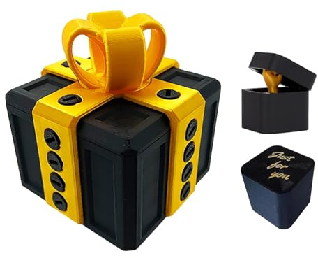 Aidodmom Regalo Divertentes Uomo, Scatola Regalo a Sorpresa con Dito, Scatola Scherzosa con Sorpresa con Viti Stampate in 3D, Regali di Natales