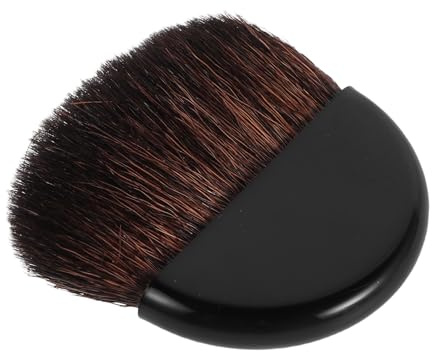HEALEEP Brocha para Rubor Pequeña de Nylon 5 Cm, Pincel Plano para Polvos de Maquillaje y Contorno, Compacta y Portátil para Retoques y Viaje