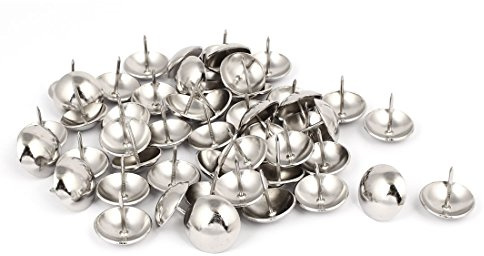 sourcingmap Hem 25 mm diameter metall rund välvd huvud stoppning spets nagelsilverton 50 st