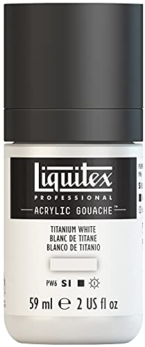 Liquitex 2059432 Professional Acryl Gouache - Titanweiß , 59ml Flasche, matt - Acrylfarbe mit Gouache Eigenschaften, Hochdeckend, Wasserfest & Lichtecht