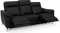 Furnhouse Ibbe Design Schwarz Leder 3er Sitzer Relaxsofa Couch mit Elektrisch Verstellbar Relaxfunktion Heimkino Sofa Doha mit Fussteil, Federkern, 222x96x101 cm