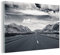 MuchoWow Glasbild Glasfoto Wandbild Bilder Deko 60x40 cm Schwarz und weiß - Berg - Straße