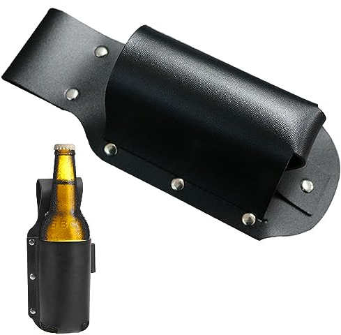 VIKY Nero Classico Bier Holster Bier Bag Cinture Portabottiglie Portatile Birra Accessori per Barbecue, Campeggio e Feste, Nero , Escursioni all'aperto
