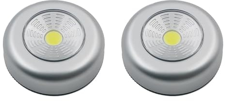 Navoys 3 Pack COB LED Battery-Powered Wireless Night Light - Tap Touch Push Lamp, Self Adhesive for Closets, Cabinets, Counters or Utility Rooms, Cordless Puck