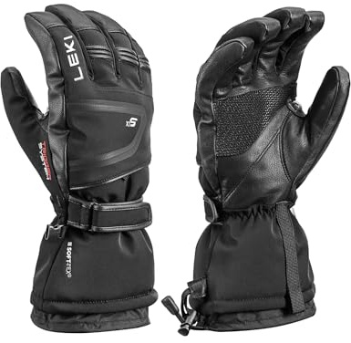 LEKI Detect 3D Primaloft - Guantes Impermeables aislados para esquí, Snowboard y Clima frío, Color Negro, Talla S