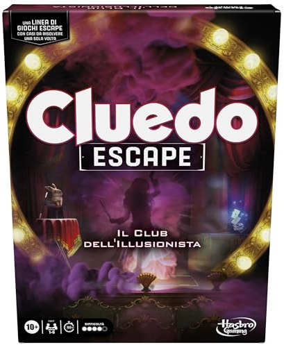 Hasbro Gaming Cluedo Escape, Der Club des Illusionisten, Brettspiel in Escape Room-Version, Halloween-Strategiespiele, für Kinder und Mädchen ab 10 Jahren, von 1 bis 6 Spielern
