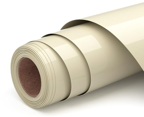 Ryebme 3D-puff-värmeöverförare vinyl värmeöverföring, lysande fluorescerande färg HTV puff vinyl för värmepress t-shirts (beige)