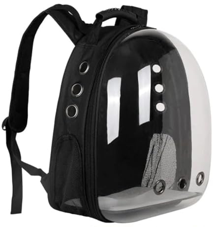 Mochila para Gatos, transportín, Mochila Transparente, Transpirable. para Gatos y para Mascotas de no Gran tamaño. Resistente y Duradera Base Acolchada para Comodidad de la Mascota