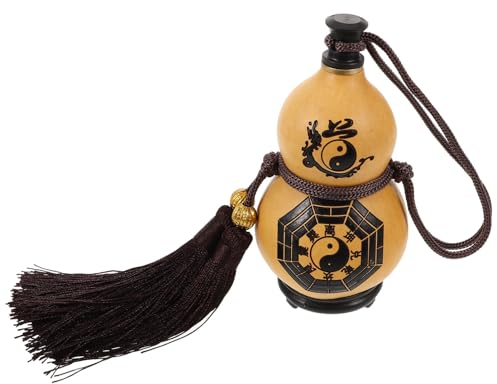 Cabilock Gourde À Vin Naturelle Pot À Vin Gourde Flacon De Vin Bouteille En Plein Bouteille D'eau Portable Flacon Rétro Chinois Antique Cruche À Vin Forme De Gourde Servant Du Vin Pot