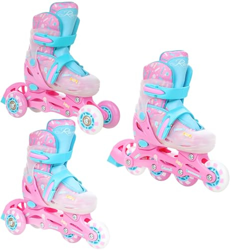 Raven - Patines para niñas y niños, Adultos - 3 en 1 con Ruedas en línea, para Aprender - Ajustables - Caramell, 26-29 (16,5-18,5 cm)