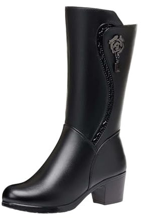 Botas Texanas Camperos Western Texani Boots Tacón Medio Botas Texanas Mujer con Tacón Bajo Bota Equitación Botas Largas de Mujer Planas Botín de Mitad de Punta Botines Botines de Punta Botines,
