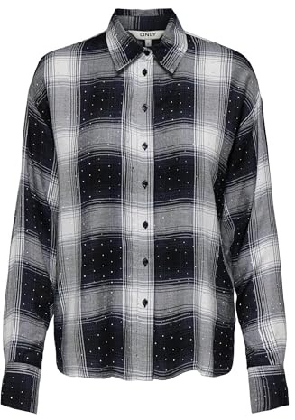 ONLY Chemisier Riley Cloud Dancer w. Black and Night Sky XS