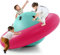 FANTASK Balancín Inflable para niños de 223 cm con 6 Asas integradas (Rosa + Verde)