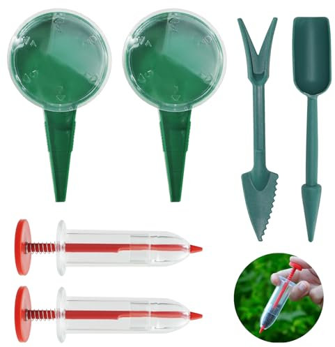 Set 6 Pezzi Distributore Semi per Giardinaggio, Mini Seminatrice Manuale e Strumento per Trapianto, Dosatore per Semi Fiori Ortaggi Erbe, Kit Preciso per Semina Domestica e Orto