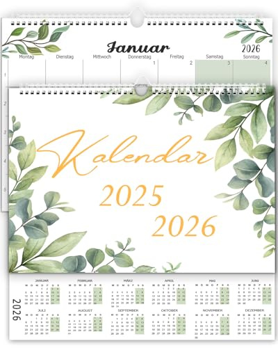 (Allemand) Calendrier mural 2026 A4, calendrier 2026 de janvier 2026 à décembre 2026, aperçu mensuel, calendrier familial, calendrier de l'Avent, planificateur mensuel, pour la maison