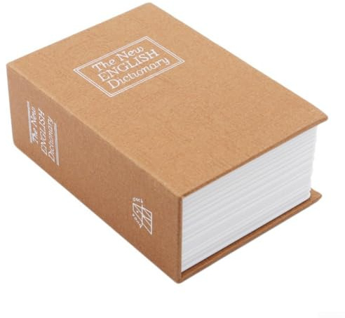 Coffre-fort unique en forme de livre avec serrure à combinaison pour un rangement sécurisé des objets de valeur (jaune)