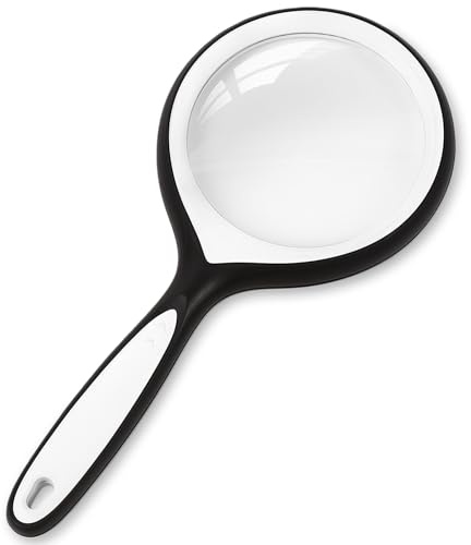 AMFUN Lente d'ingrandimento,10X Lente Ingrandimento Portatile, Lenti di Ingrandimento per Anziani, Bambini, Artigianato, Lettura di Libri, Insetti (Bianco)