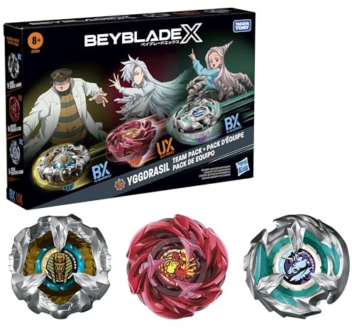 Hasbro Beyblade X Yggdrasil Team Pack, enthält 3 Takara Tomy Kreisel, Kampfkreisel-Spielzeuge, ab 8 Jahren