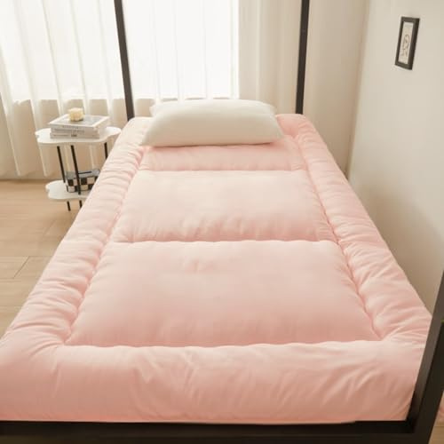 Bärbar tjock golvmadrass upprullningsbar futon för pojkar, flickor och vuxna, hopfällbar sovdyna för sovsal och användning av bekväm och platsbesparande sängkläder