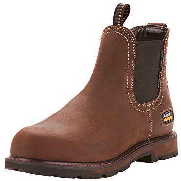 ARIAT mens Groundbreaker Chelsea Waterproof Steel Toe Work Boot, Brown, 10.5 US