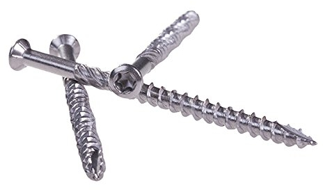 My Plast 100 tornillos de acero inoxidable C1 para terrazas y tablones de madera, 5 x 40 mm