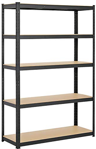 Yaheetech Etagère/Rayonnage de Garage/Atelier/Rangement/Stockage Charge Lourde Résistant 5 Niveaux 180 x 120 x 45 cm Capacité 875 kg Noir