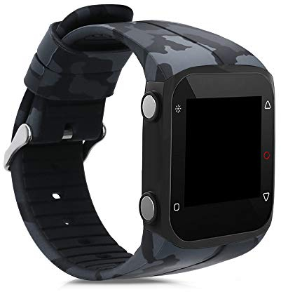 kwmobile Armband kompatibel mit Polar M400 / M430 Armband - Fitnesstracker Sportarmband Band aus TPU und Silikon - Camouflage Dunkelgrau Schwarz Hellgrau