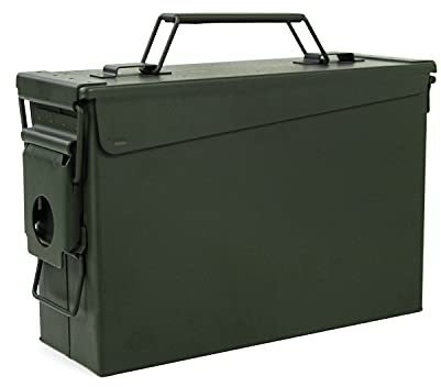 GUGULUZA Munitionskiste Munitionsbox Werkzeugkasten Metall Neu Ammo Box Wasserdicht, Armeegrün - Kal.30