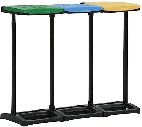 vidaXL Supports avec couvercle pour sacs poubelle 240-330 L PP, support de sac à ordures, supports pour sac poubelle, support pour sac poubelle