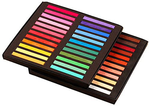 LUCHONG Pastels d'artiste,Pastel carré ensemble 12/24/36/48 couleurs doux pastel sec artiste craie pastel bâtons non toxiques pour l'école de bureau art dessin peinture fournitures