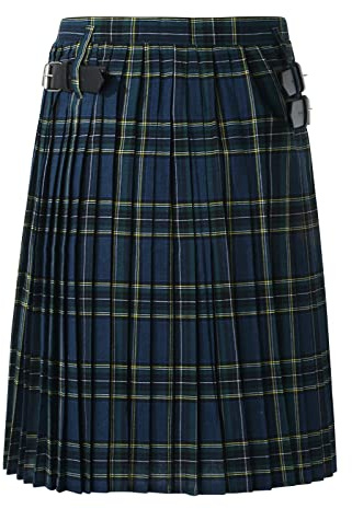 Kilt per uomo scozzese classico plaid kilt originale tartan utility kilt tradizionale scozzese a vita alta gonne a pieghe con cintura in pelle