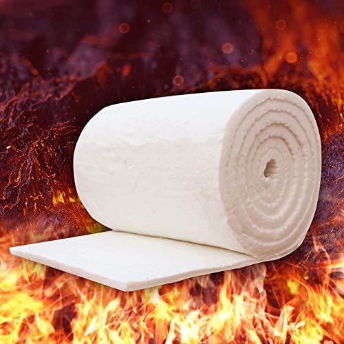 dewdat Coperta isolante in fibra di ceramica, deflettore isolante ignifugo nominale a 2400 F, isolamento in lana di roccia, per lavastoviglie, forgia, , forni, forni, forno, 1000 mm x 610 mm x