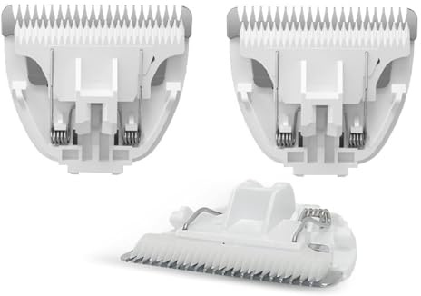 3 PCS Standard Size Replaceable Ceramic Blades Set | Cat & Dog Grooming R-sharped Ceramic Blades fit with Pet Hair Clipper
