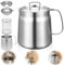 Olla de Acero Inoxidable 2 Litros para Freír con Colador, Asa y Tapa - para Cocinar, Hornear, Almacenamiento, Compatible con Cocina de Inducción, Plata