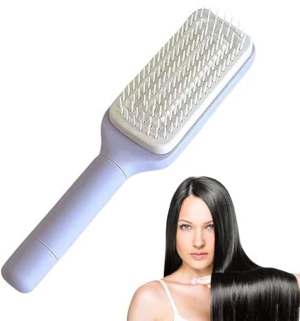 Spazzola per capelli da massaggio - Pettini autopulenti a setole retrattili, Pettine per massaggio dei denti | Pettini portatili con manico rotante per uomini, donne e bambini.
