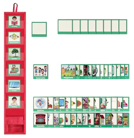 Horario diario para el hogar - Tarjetas visuales de bolsillo, tareas de organizador, herramienta de aprendizaje de apoyo conductual | Ayuda educativa en el aula, rutina para la hora de acostarse para